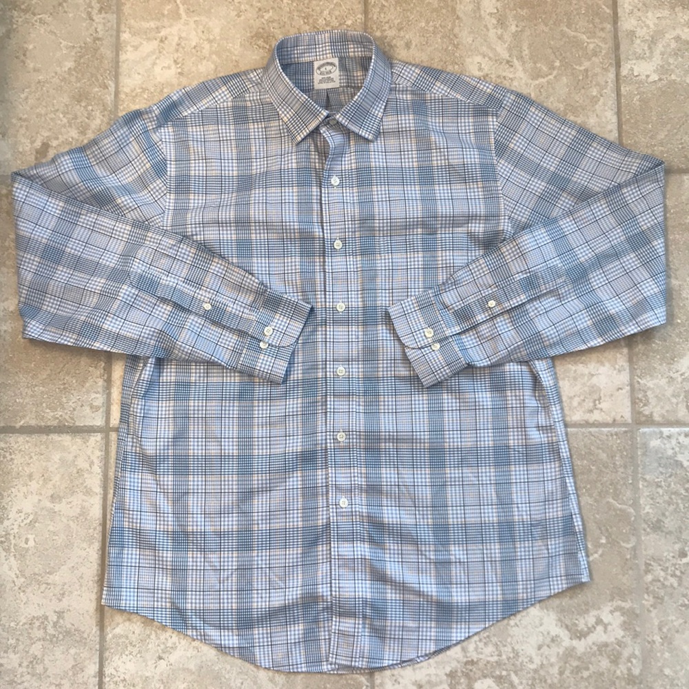 Brooks Brothers Blue/Yellow Checkered Button Down